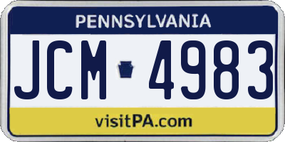 PA license plate JCM4983