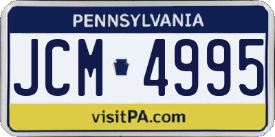 PA license plate JCM4995
