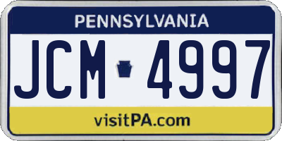 PA license plate JCM4997