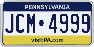 PA license plate JCM4999