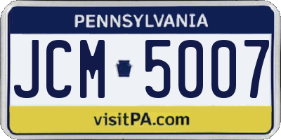 PA license plate JCM5007