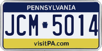 PA license plate JCM5014