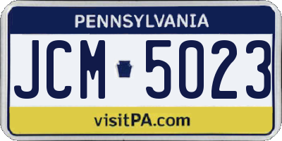 PA license plate JCM5023