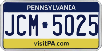 PA license plate JCM5025