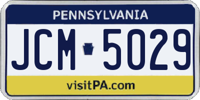 PA license plate JCM5029