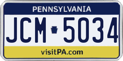 PA license plate JCM5034