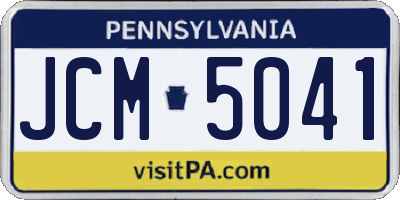 PA license plate JCM5041