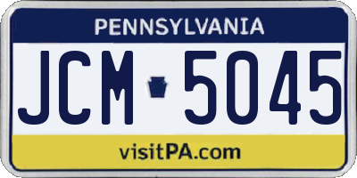 PA license plate JCM5045