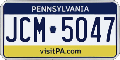 PA license plate JCM5047