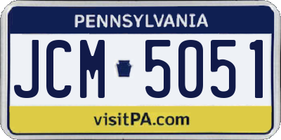 PA license plate JCM5051