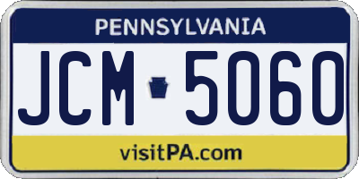 PA license plate JCM5060