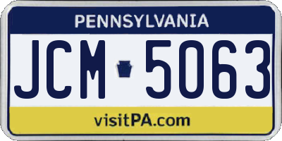 PA license plate JCM5063