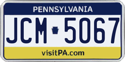 PA license plate JCM5067