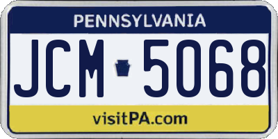 PA license plate JCM5068