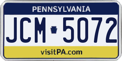 PA license plate JCM5072