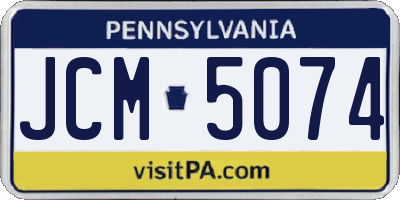 PA license plate JCM5074
