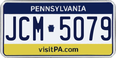 PA license plate JCM5079