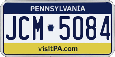 PA license plate JCM5084