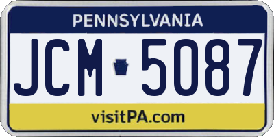 PA license plate JCM5087