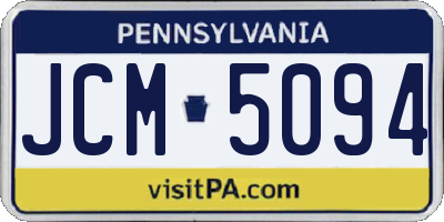 PA license plate JCM5094