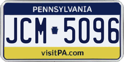 PA license plate JCM5096
