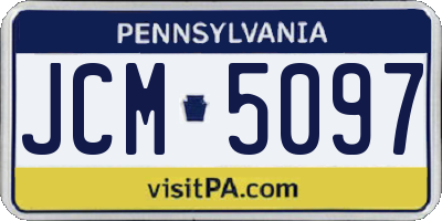 PA license plate JCM5097