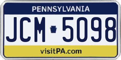 PA license plate JCM5098