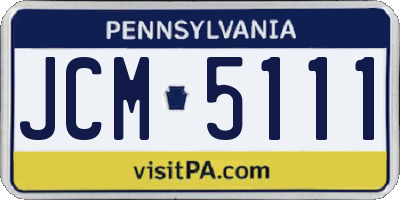 PA license plate JCM5111