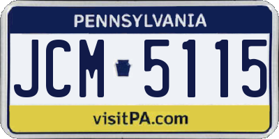PA license plate JCM5115