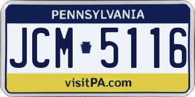 PA license plate JCM5116