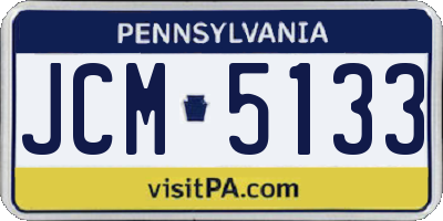 PA license plate JCM5133