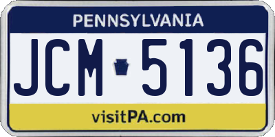 PA license plate JCM5136
