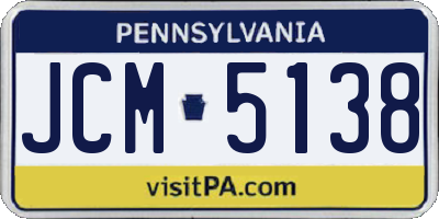 PA license plate JCM5138
