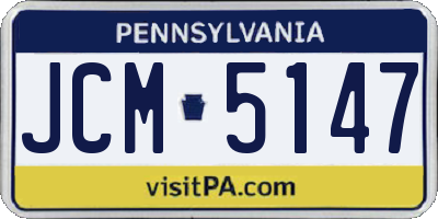 PA license plate JCM5147