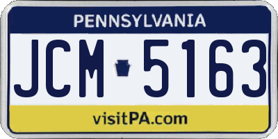 PA license plate JCM5163