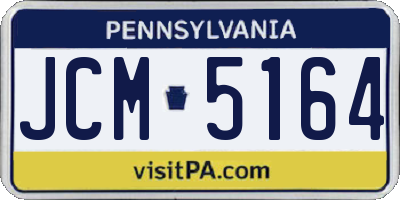 PA license plate JCM5164