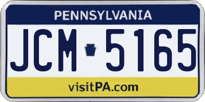 PA license plate JCM5165