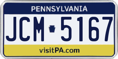PA license plate JCM5167