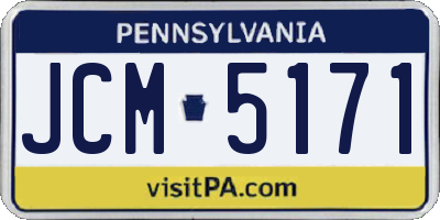 PA license plate JCM5171