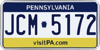 PA license plate JCM5172
