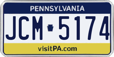 PA license plate JCM5174