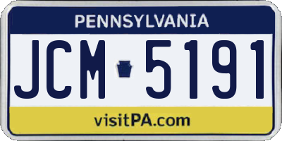PA license plate JCM5191