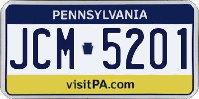 PA license plate JCM5201