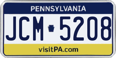 PA license plate JCM5208