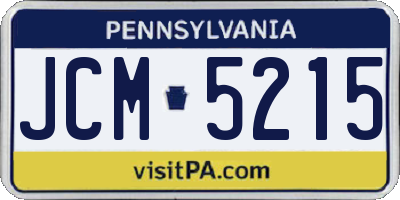 PA license plate JCM5215