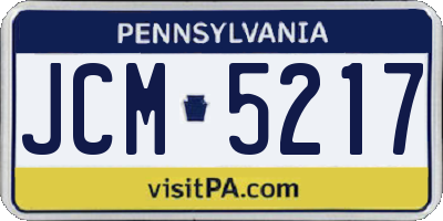PA license plate JCM5217