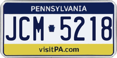 PA license plate JCM5218