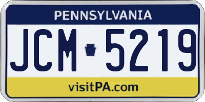PA license plate JCM5219