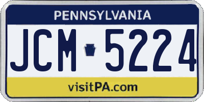 PA license plate JCM5224