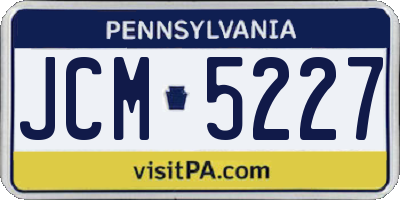 PA license plate JCM5227